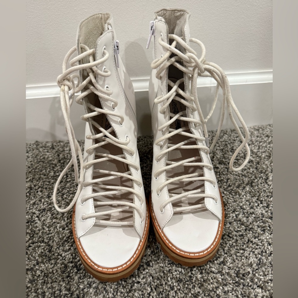 Jeffrey Campbell + Free People Palermo lace up open toe booties. Size 8. - Picture 6 of 15